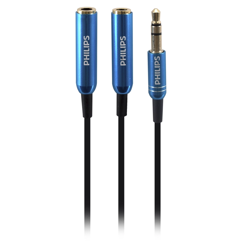 CABLE SPLITTER DE AUDIO 3.5 GOMA AZUL SWA7200C - 1