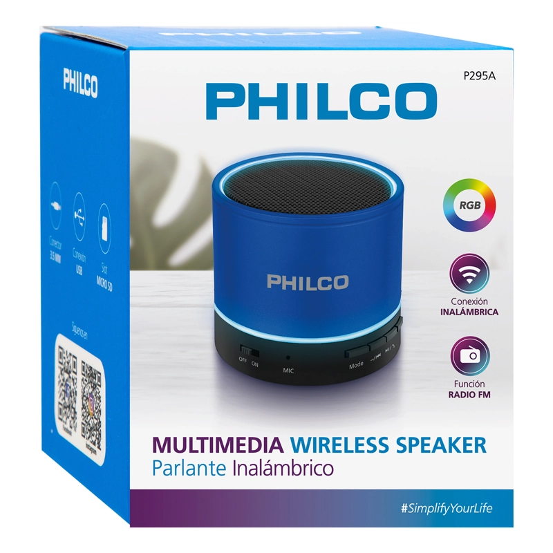 PARLANTE PORTATIL BLUETOOTH-USB P295A BLUE OPEN BOX - 6