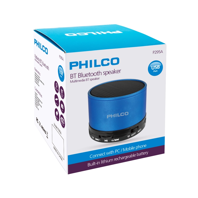 PARLANTE PORTATIL BLUETOOTH-USB P295A BLUE OPEN BOX - 7