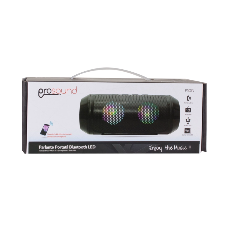 PARLANTE BAZOOKA WIRELESS LED P100 BLACK OPEN BOX - 2