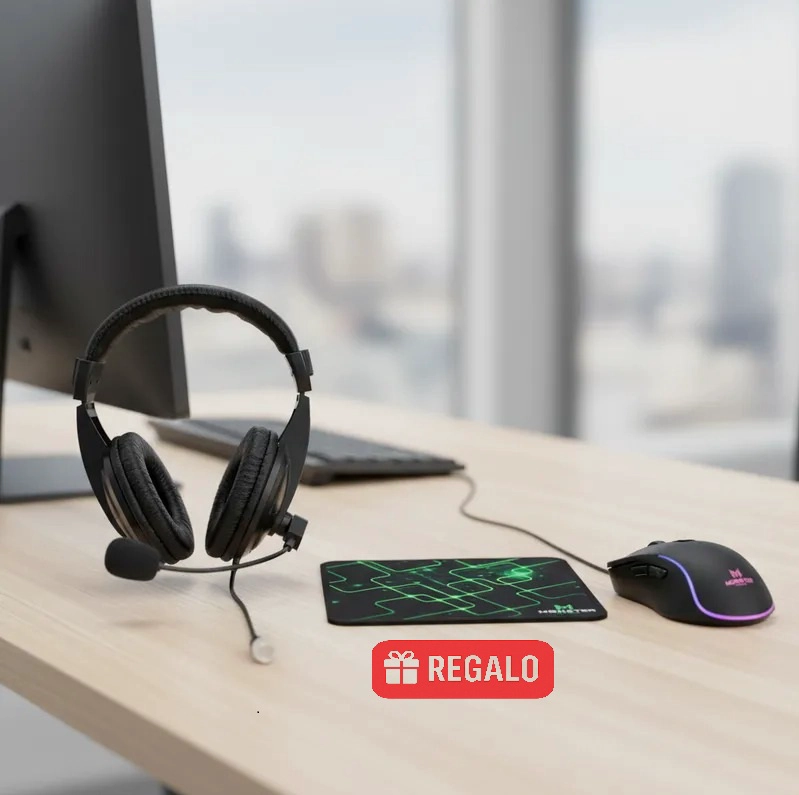 COMBO MONSTER AUDIFONO + MOUSE MULTICOLOR 29MTGH550BK+29MTGM1042
