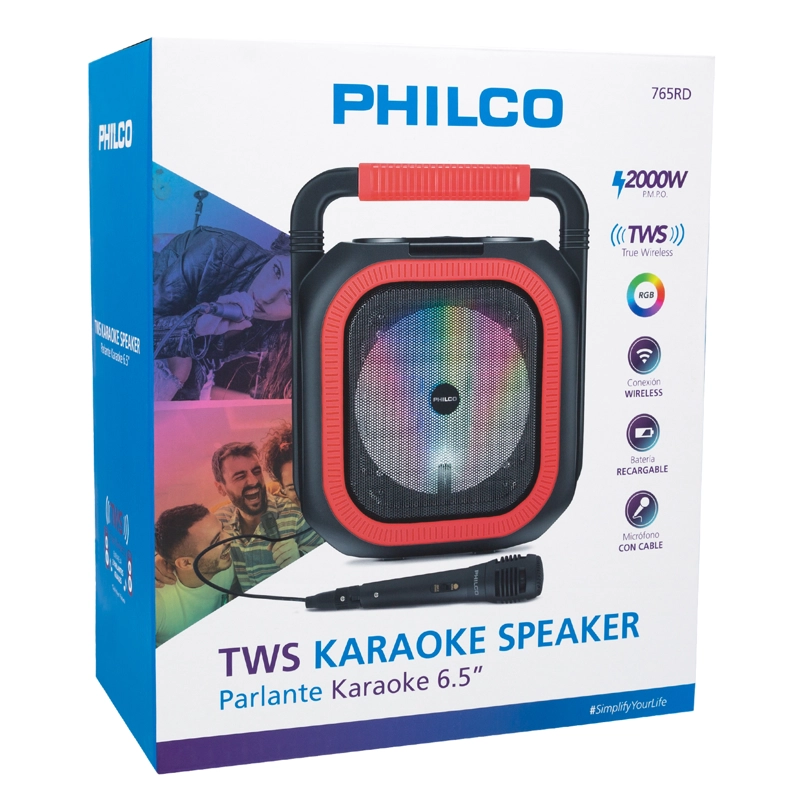 PARLANTE KARAOKE 765RD 6.5  PHILCO ROJO OPEN BOX - 1