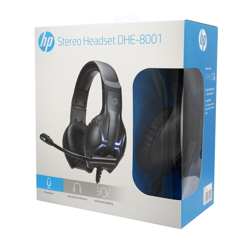 AUDIFONO  ON EAR USB+3,5 LED DHE-8001 OPEN BOX - 1