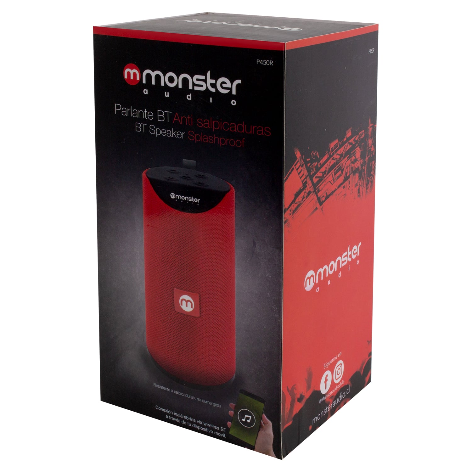 PARLANTE BT MONSTER AUDIO 450R ROJO OPEN BOX - 7