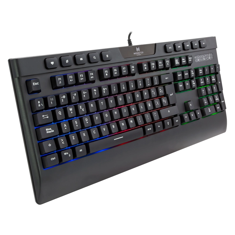 TECLADO GAMER MONSTER INCEPTION QWERTY COLOR NEGRO CON LUZ MULTICOLOR OPEN BOX - 3