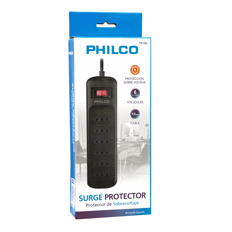 PROTECTOR DE SOBREVOLTAJE 918 JOULES PHILCO OPEN BOX - 1