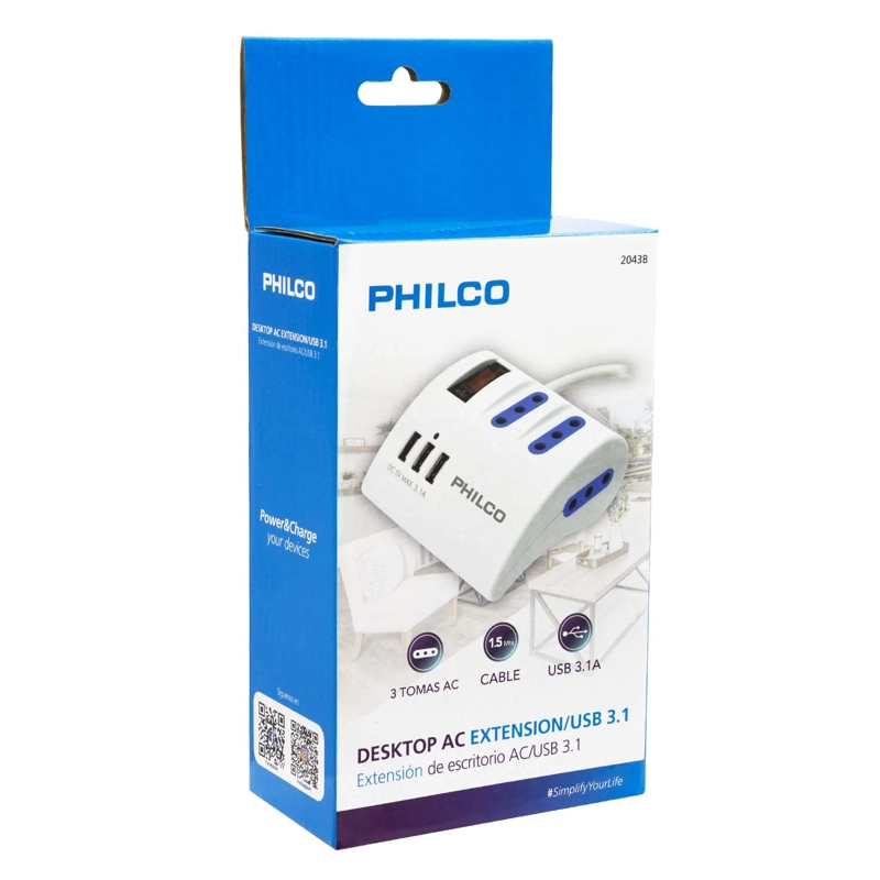 EXTENSION USB 3 POS 2043B PHILCO OPEN BOX - 1