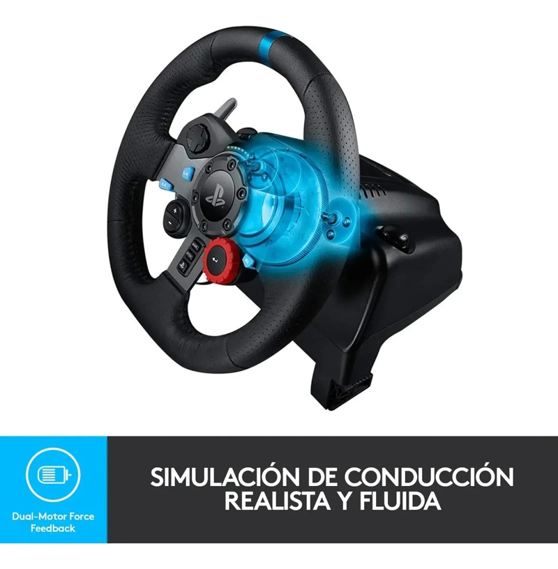 KIT VOLANTE NEGRO CON PEDALES Y PALANCA LOGITECH COM01 - 4