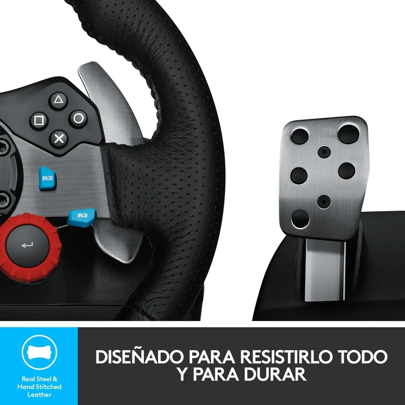 KIT VOLANTE NEGRO CON PEDALES Y PALANCA LOGITECH COM01 - 7