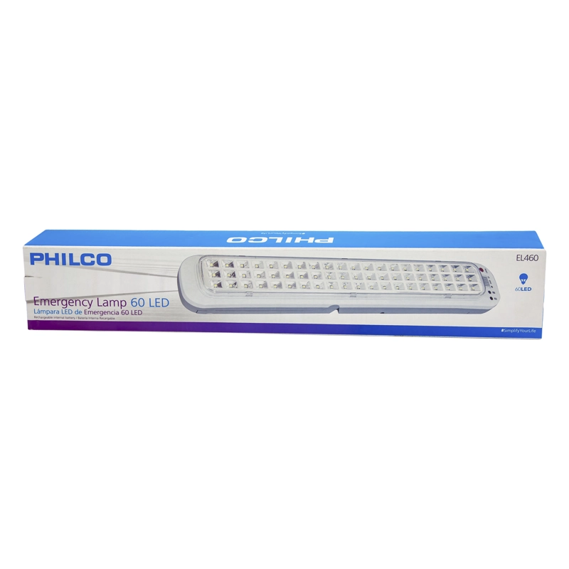 LAMPARA DE EMERGENCIA PHILCO 60 LED ILUMINACION ALTA Y BAJA OPEN BOX - 1