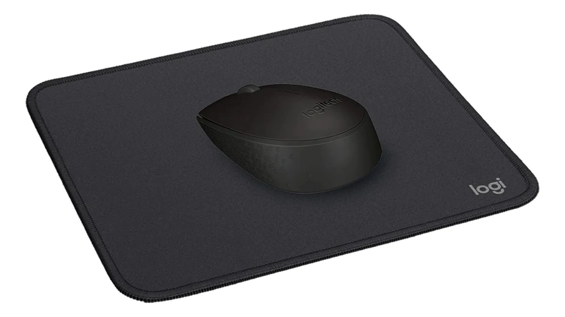 KIT LOGITECH MOUSE WIRELESS M170 + MOUSE PAD STUDIO NEGRO - 1
