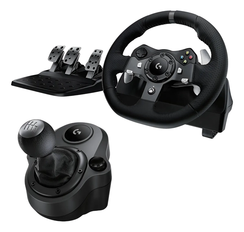 KIT VOLANTE G920 XBOX PC + PALANCA CAMBIOS NEGRO COM02 - 1