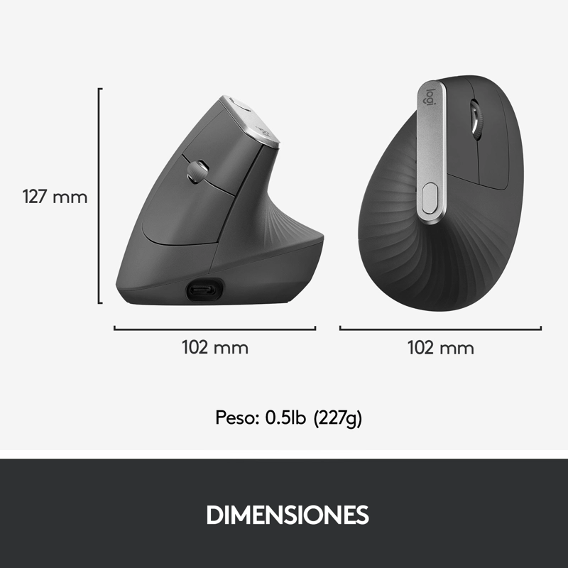 MOUSE, MX VERTICAL, GRAFITO - 5