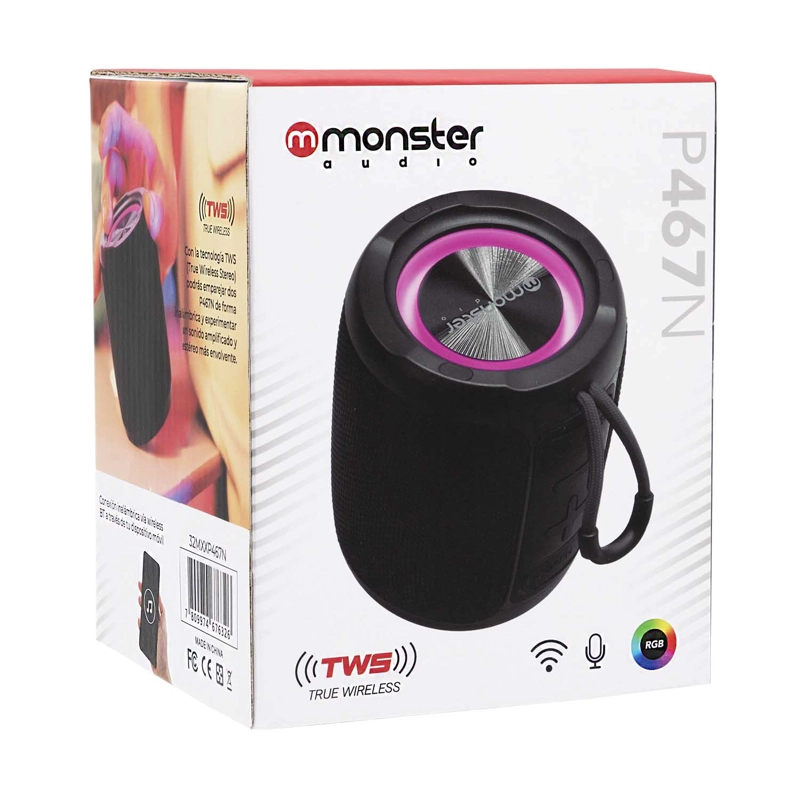 PARLANTE BT MONSTER AUDIO P467N NEGRO - 2