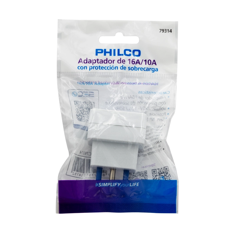 ADAPTADOR 16A - 10A 79314 BLANCO PHILCO - 1