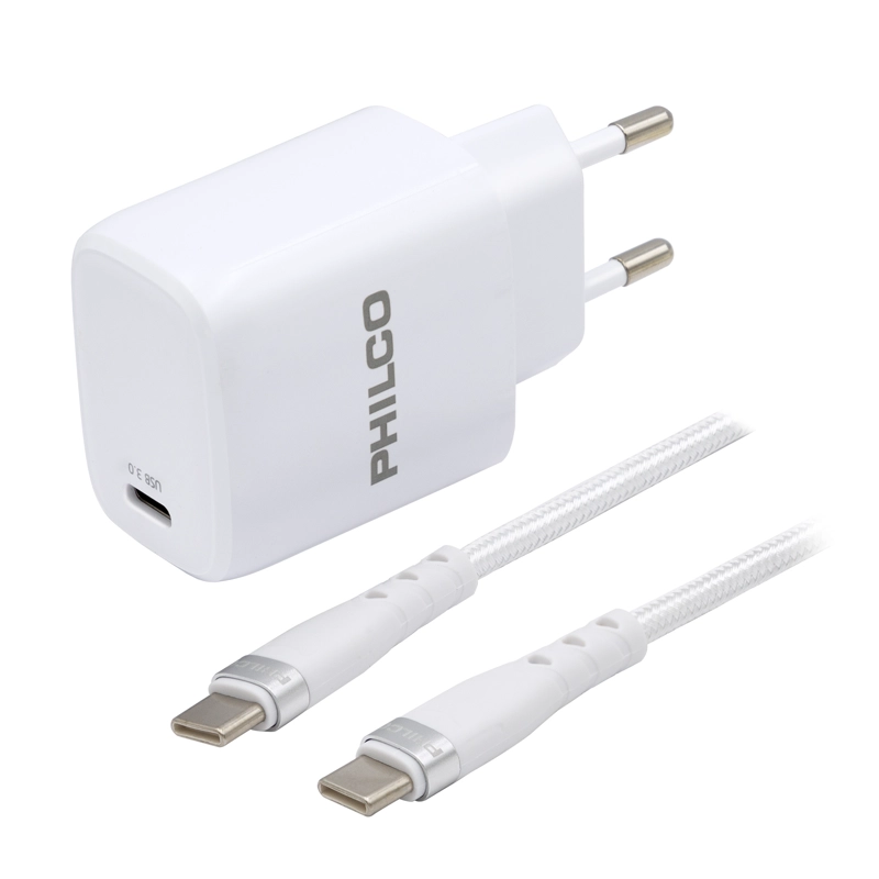 CARG. DE PARED QC3.0 PUERTO TIPO C Y CABLE TIPO C - 1