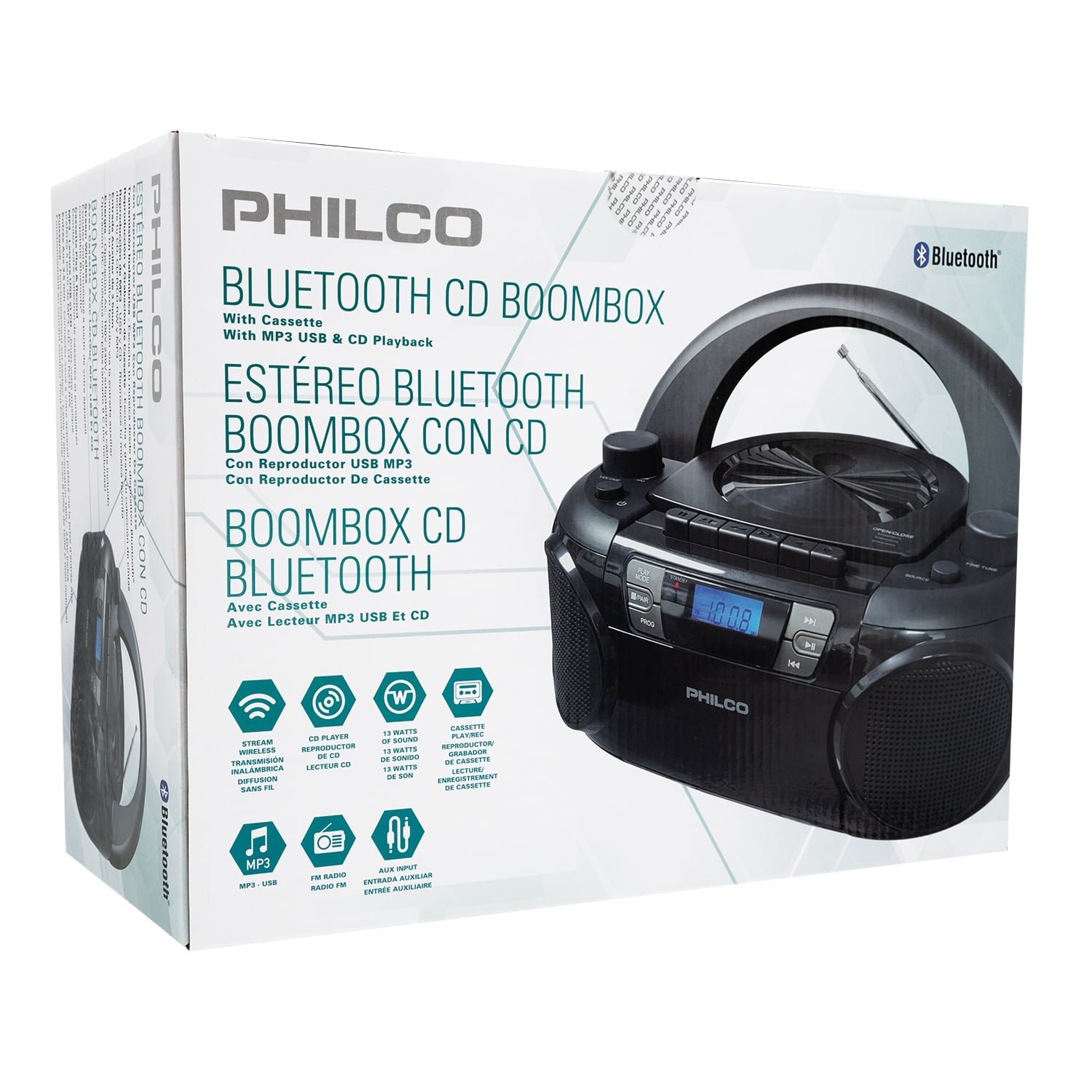 RADIO BOOMBOX CD BT PJC7000BT/BK - 6