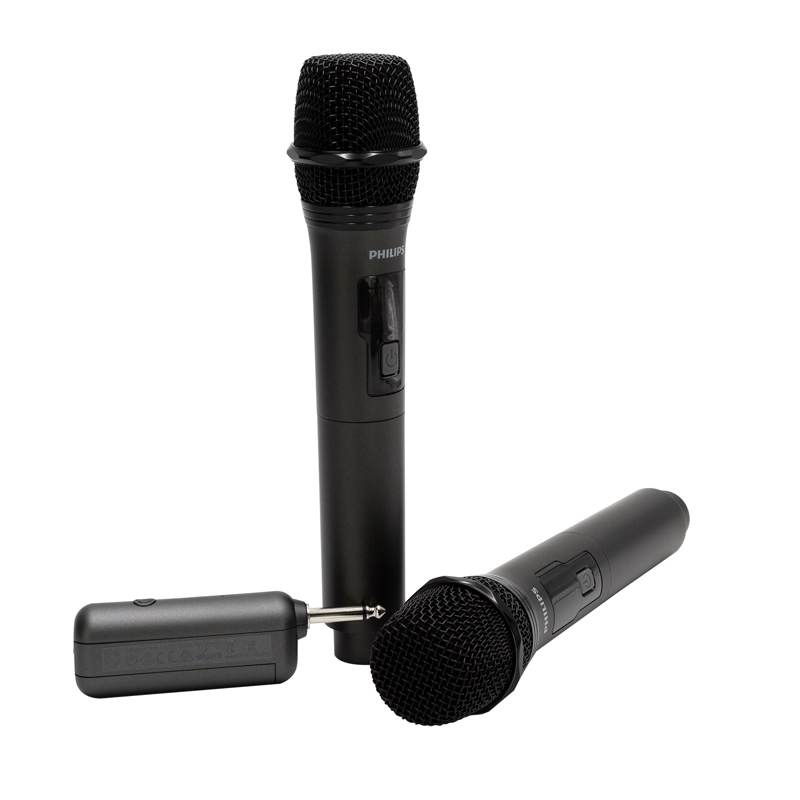 SET 2 MICROFONOS INALAMBRICOS PHILIPS RECARGABLES CON RECEPTOR DLM3401TP - 2