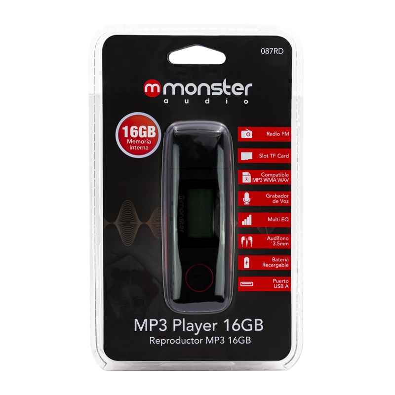 MX087RD REPRODUCTOR MP3 ROJO MONSTER AUDIO - 3