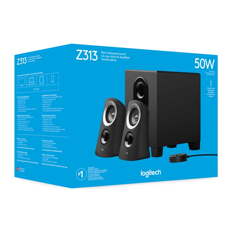 PARLANTES LOGITECH Z313 2.1 (3,5 MM) (980-000664) - 3
