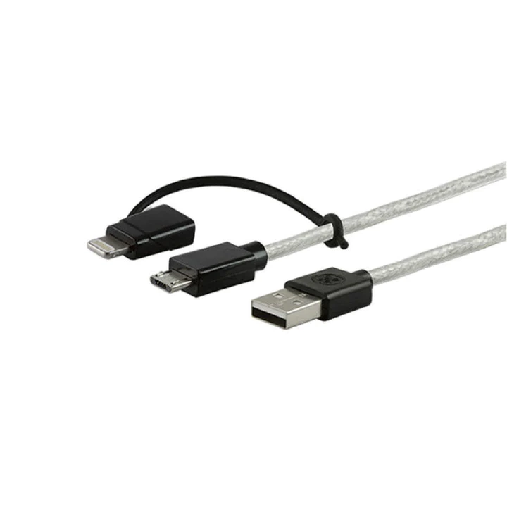 CABLE 2 EN 1 MICRO USB CON ADAPTADOR LIGHTNING 1,80 M - 3