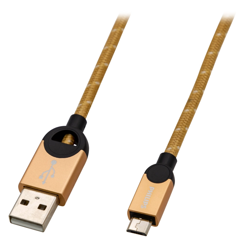 CABLE MICRO USB 1.2 MTS TRENZADO GOLD DLC2618G - 1