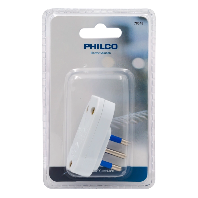 ENCHUFE MACHO HORIZONTAL 2P + T 78548 BLANCO PHILCO - 2