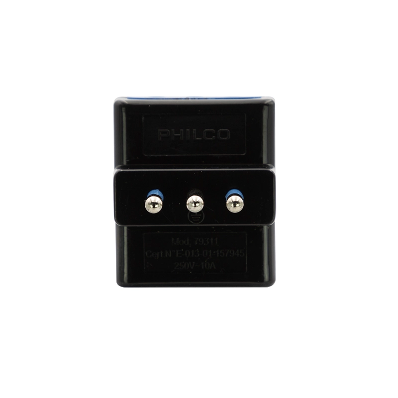 ENCHUFE TRIPLE 78547 NEGRO PHILCO - 2