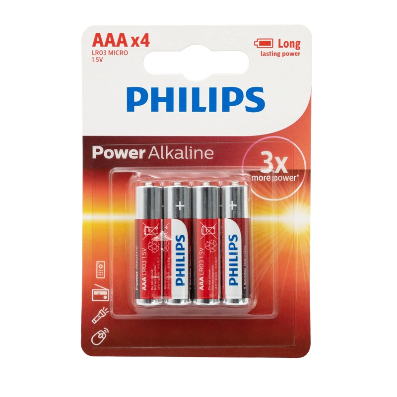 BLISTER 4 UNIDADES PILA ALCALINA AAA PHILIPS - 2