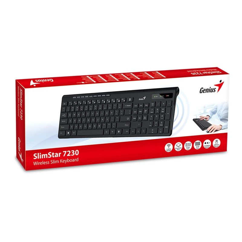 TECLADO INALAMBRICO ERGONOMICO CHERRY SLIMSTAR 7230 – NEGRO - 2