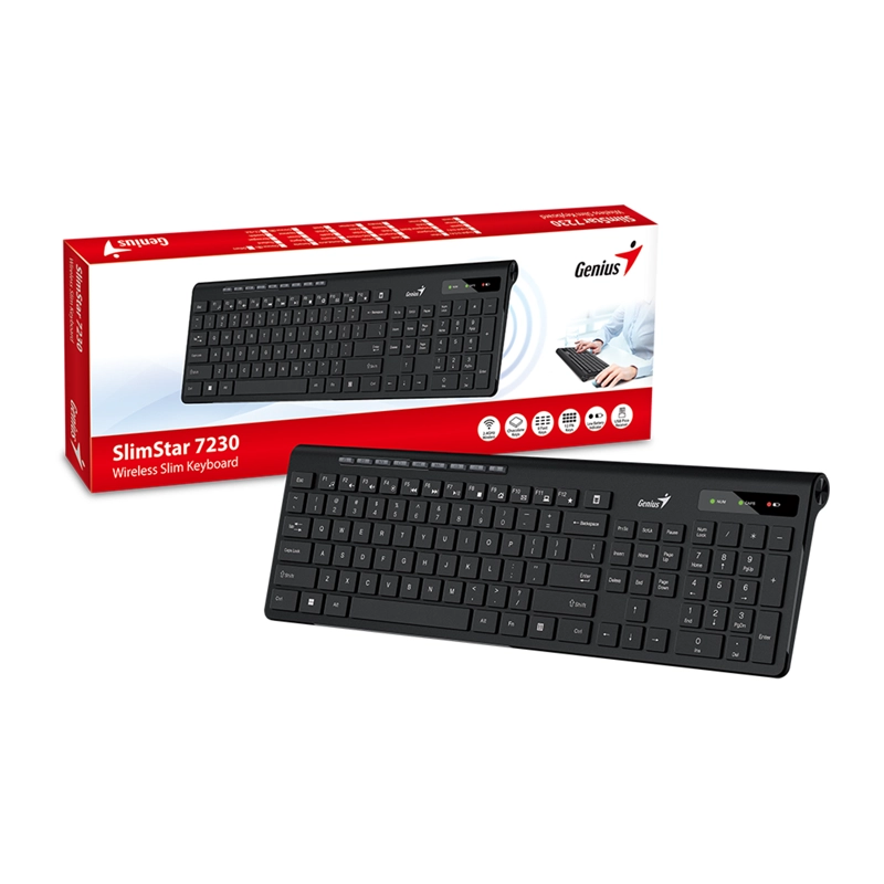 TECLADO INALAMBRICO ERGONOMICO CHERRY SLIMSTAR 7230 – NEGRO - 4