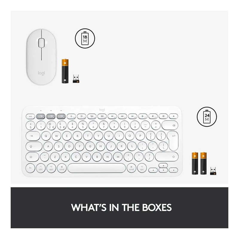 COMBO LOGITECH K380 + M350 BLANCO - 5