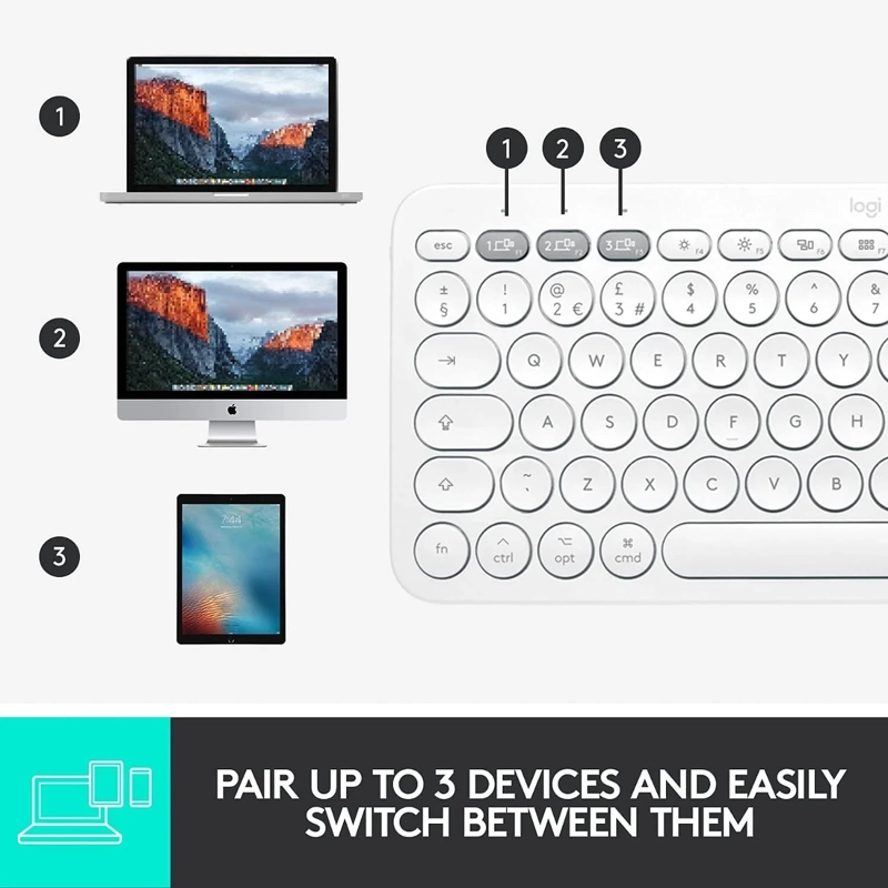 COMBO LOGITECH K380 + M350 BLANCO - 9