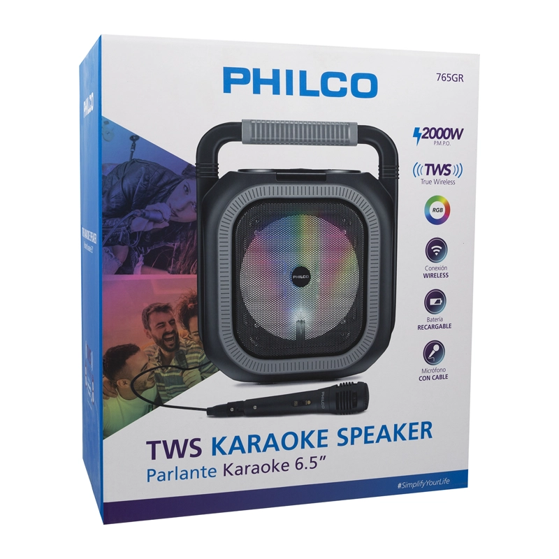 PARLANTE KARAOKE 765GR 6.5  PHILCO GRIS - 2