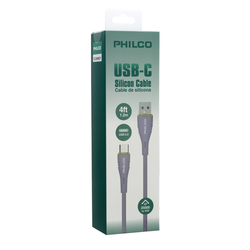 CABLE PHILCO USB-A A USB-C 1,2 M PURPURA - 4
