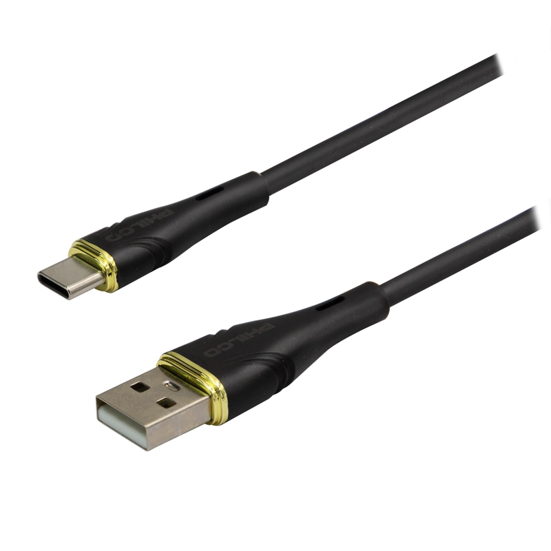 CABLE PHILCO USB-A A USB-C 1,2 M NEGRO - 1