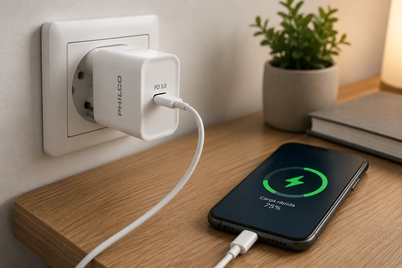 CARGADOR DE PARED PHILCO QC 3.0 USB-C 20W OPEN BOX - 8