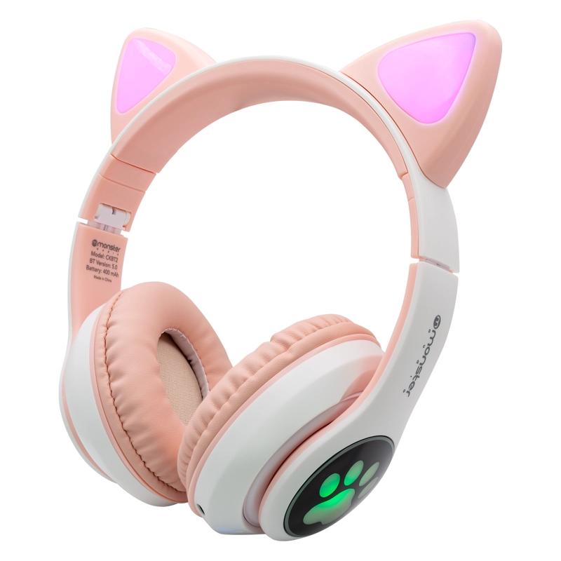 AUDIFONO MONSTER COOL KIDS CKBT02 CAT EARS ROSADO OPEN BOX - 2