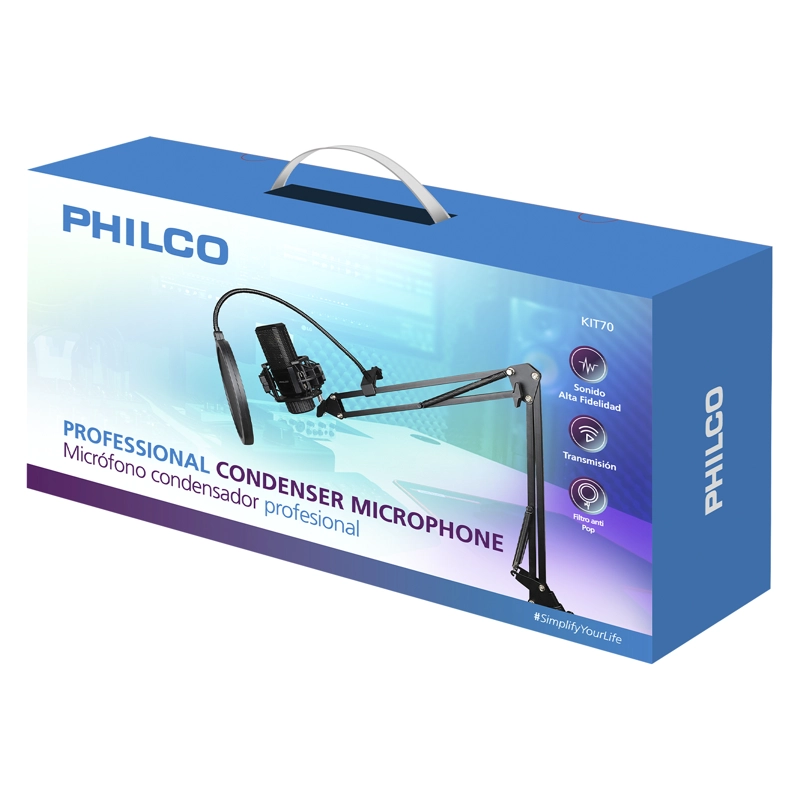 KIT MICROFONO PRO CON SOPORTE POP FILTER Y USB OPEN BOX - 3