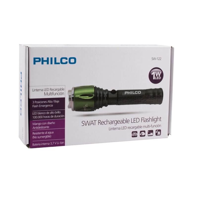 LINTERNA PHILCO 1W ZOOM RESISTENTE LLUVIA OPEN BOX - 1