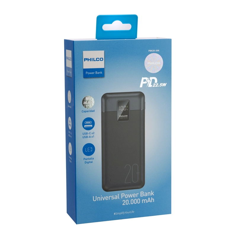 POWERBANK 20000MAH PD 22.5W PANTALLA DIGITAL - 5