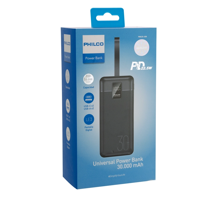 POWERBANK 30000MAH PD 22.5W PANTALLA DIGITAL - 5
