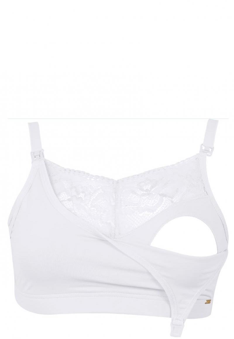 SOSTÉN LACTANCIA MUJER 2RIOS SEMI ENCAJE ALGODÓN BLANCO - 2