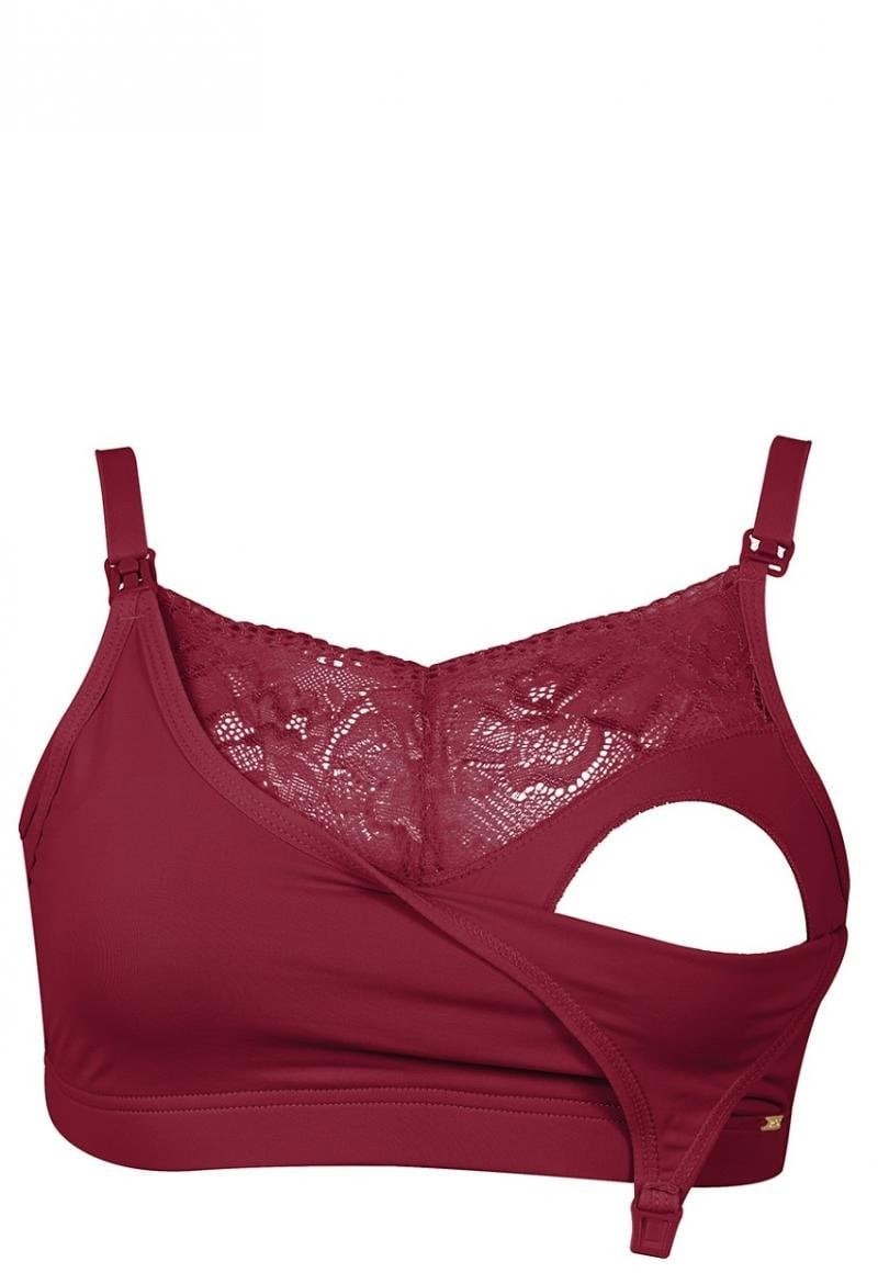 SOSTÉN LACTANCIA MUJER 2RIOS SEMI ENCAJE ROJO - 2