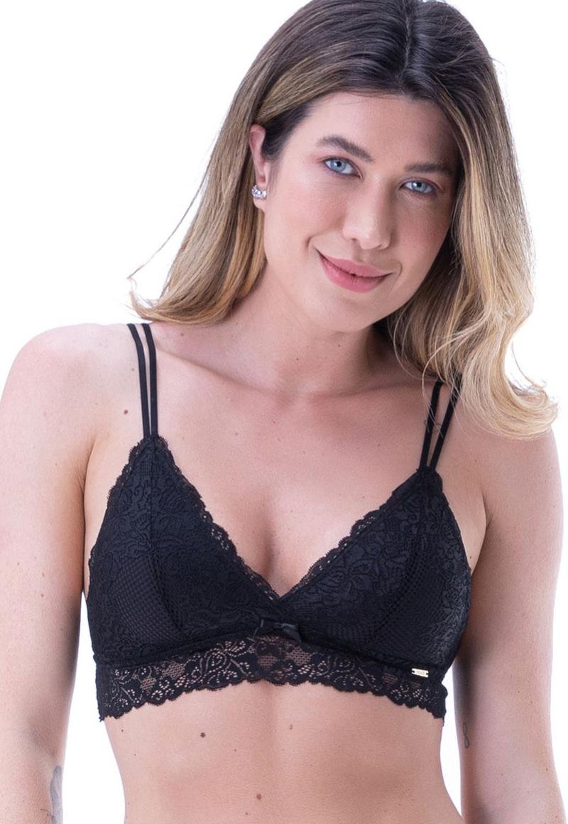 BRALETTE MUJER 2RIOS SIN COPAS NI AROS NEGRO - 1