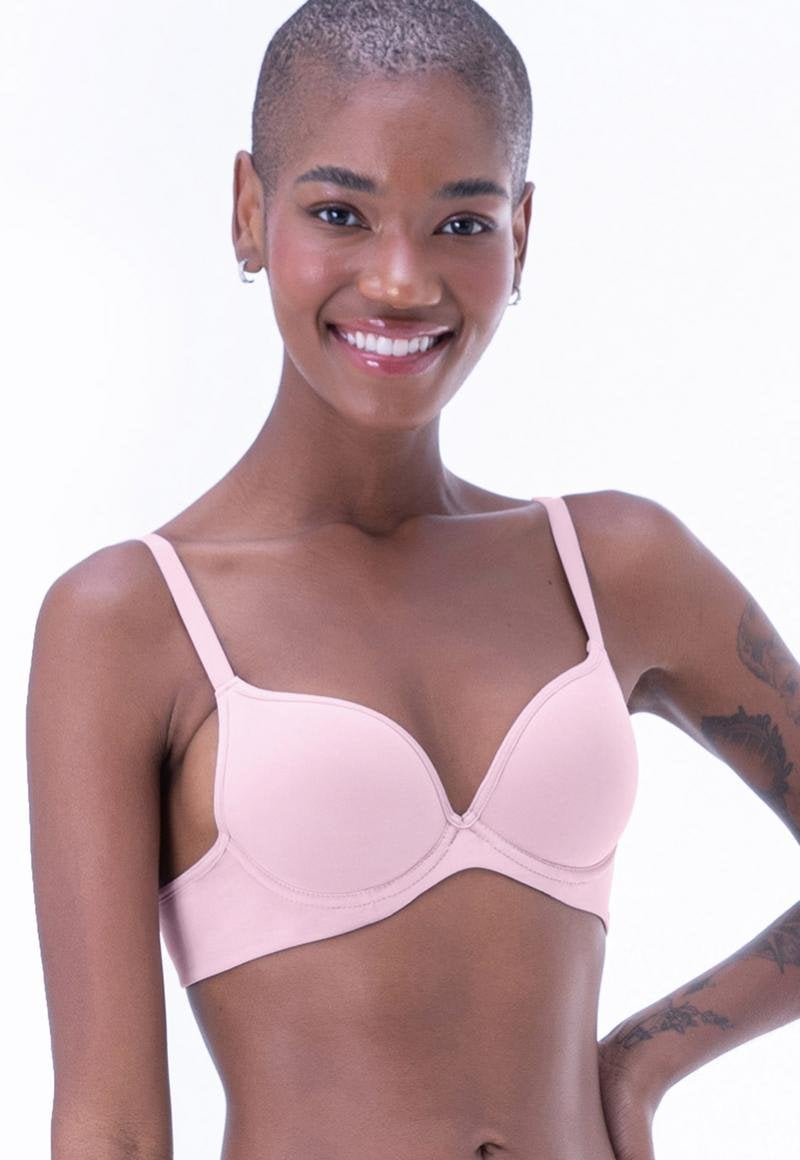 SOSTÉN MUJER 2RIOS COPA PUSH-UP LISO PALO DE ROSA - 1