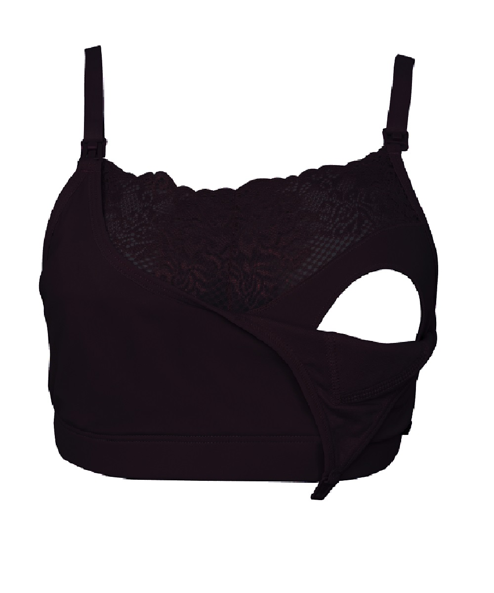 SOSTÉN LACTANCIA MUJER 2RIOS ABSORBENTE SEMI ENCAJE NEGRO - 1