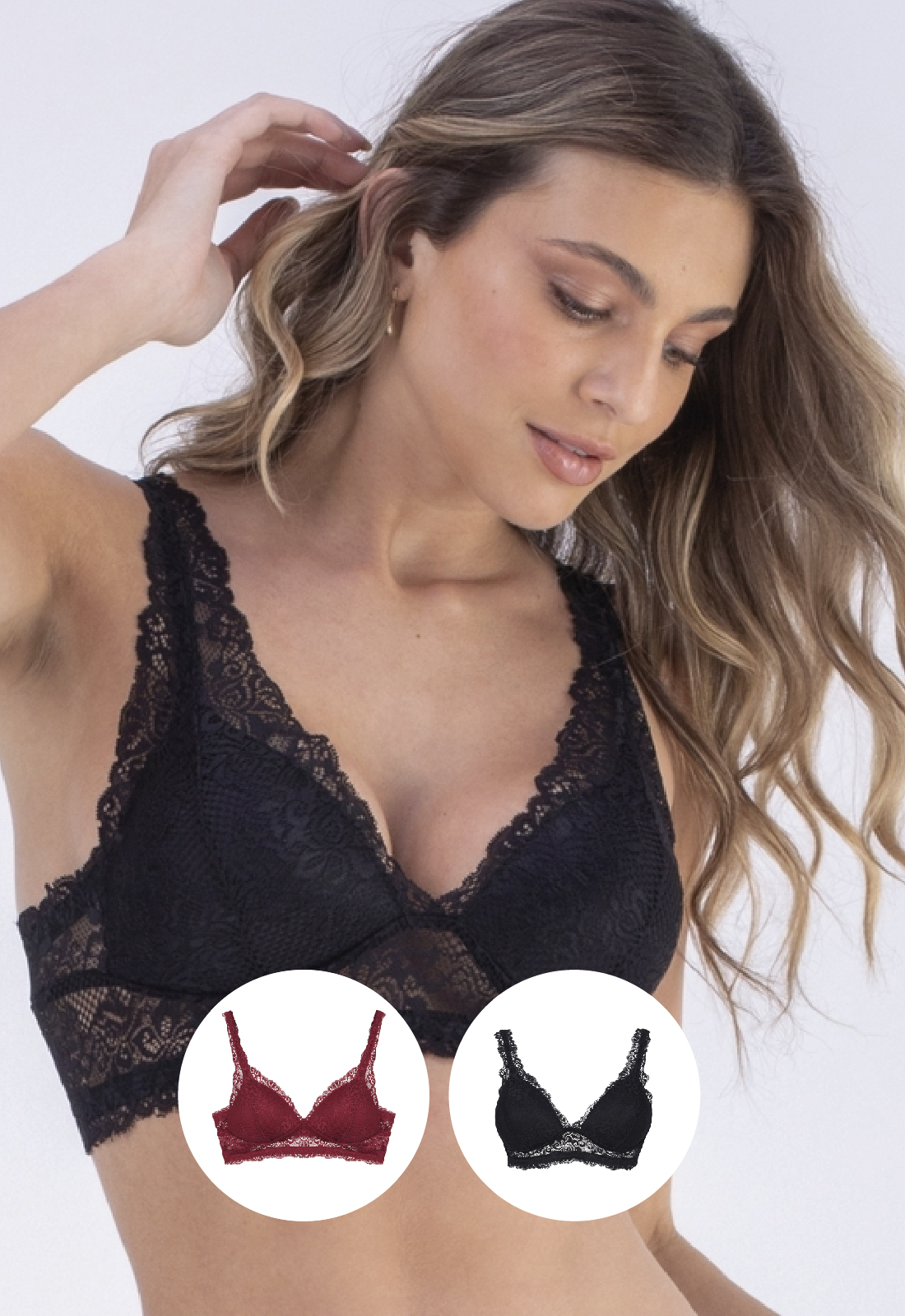 PACK BRALETTE MUJER 2RIOS ENCAJE - 1