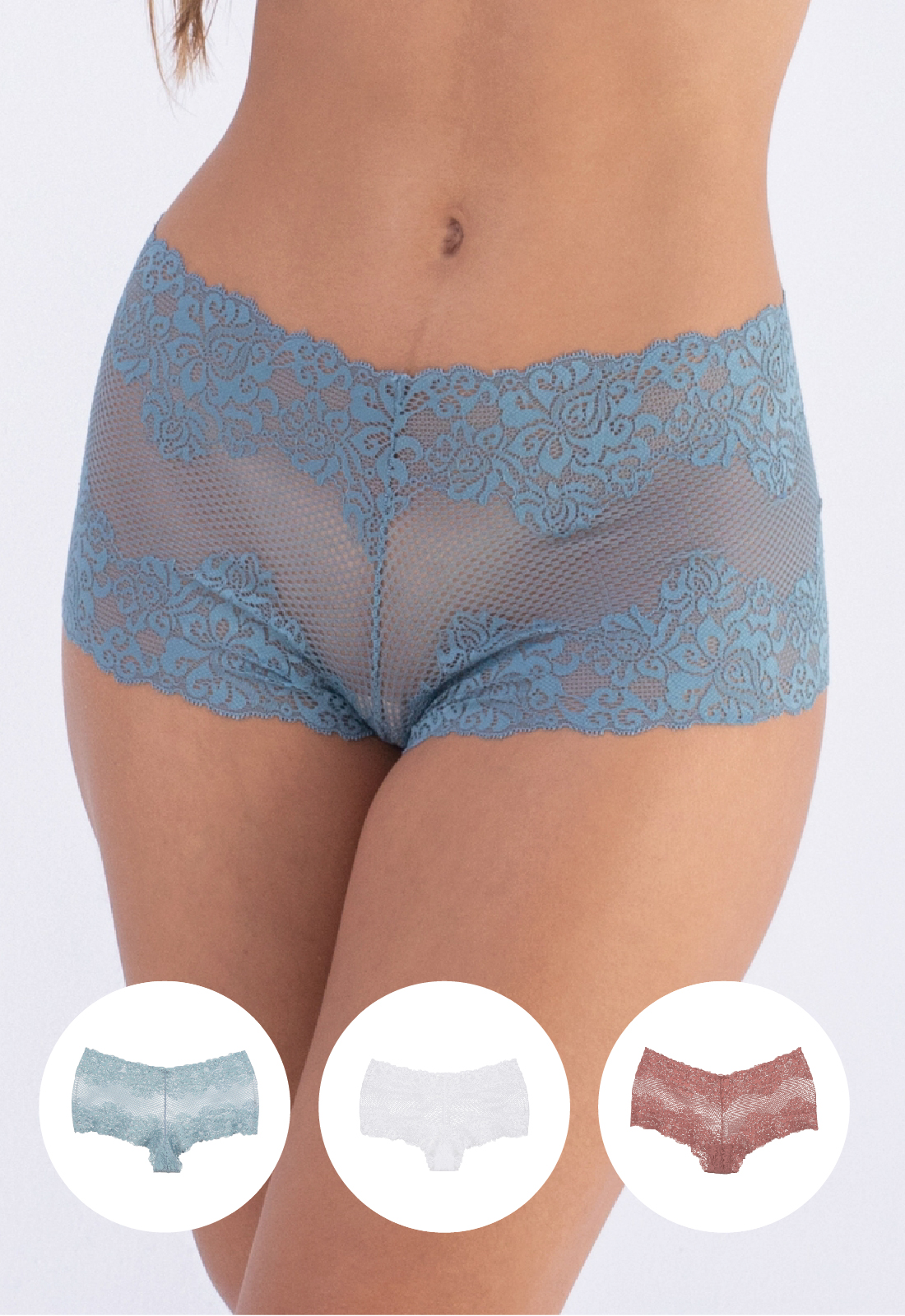 TRIPACK PANTALETASS MUJER 2RIOS ENCAJE - 1