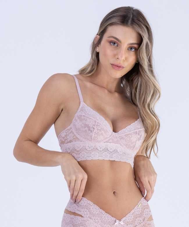 TOP DE ENCAJE, SIN COPA Y CON AROS PALO ROSA 2RIOS - 1